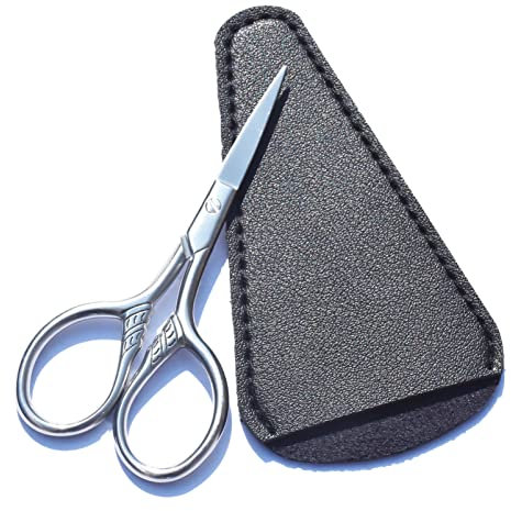 Mini Facial Hair Scissors,Nose Scissors,Professional Sharp Moustache Scissor Eyebrow Trimmer Cutter,Stainless Steel Clippers for Hair,Beard, Hair, Nail, Toenail,Cuticle,Men Women Use