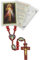 Trendzeen - Göttliche Barmherzigkeit Chaplet - Rosenkranz mit roten Holzperlen und Gebetskarte - Katholisches 3-teiliges Set