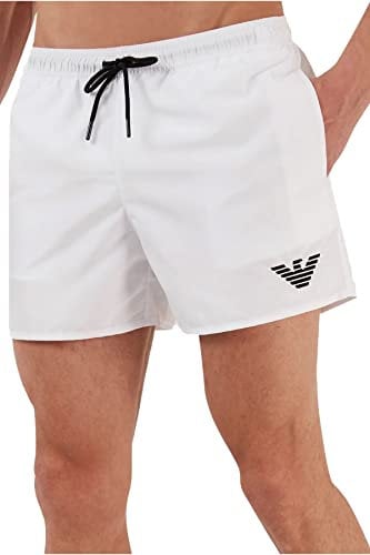 Portfolio Emporio Armani Essential Swim Boxer da Uomo Costume a Pantaloncino, Bianco, 8A