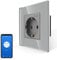 JIMEIDA Wlan Steckdose Unterputz in Grau, Glas Steckdose Kompatibel mit Amazon Alexa Google Home, 1 Fach Intelligente Standard Schuko Steckdose, 2.4 GHz WiFi