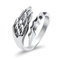 KONFEN Engelsflügel Ring Silber Damen Herren, Verstellbar Offener Ringe, Daumenring Modeschmuck Ringe Zeigefinger Ring Fußringe Silber, Retro Trendsymbol Schmuck Geschenke für Damen Herren Unisex