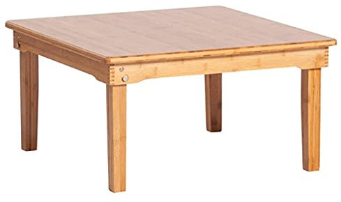 Mesa Plegable Mesa Cuadrada Mesa pequeña for Cama Bandeja De Cama De Bambú Mesa Bandeja De Servicio De Madera Plegable para Cama con Patas Adecuado para Dormitorio Familiar (Color : Wood Color, Size