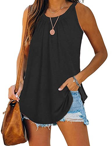Famulily Halterneck Top Damen Sexy Oberteil äRmellos Tank Top Sport Vest Schwarz XL