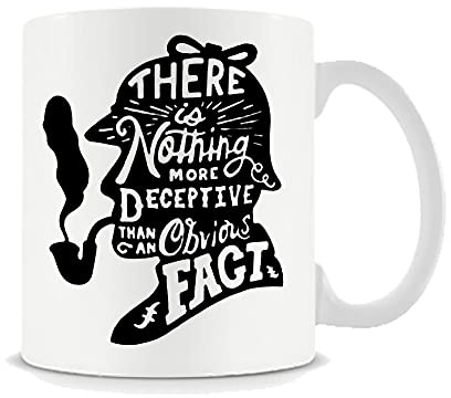 Giftme Sherlock Mug for Men Gift, Borthday, Christmas Coffee, Tea Mug Unique 11oz White Ceramic Mug.