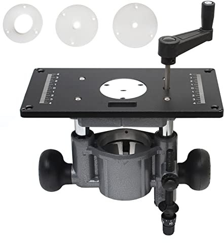 Gerrit Router Lift Universal Trimming Machine Router Lift Table Insert Plate Compatible with Woodworking Benches Table Saw Plunge Router Base