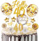 Tortendeko 40 Geburtstag Männer Frauen, 20 Pcs Tortendeko Gold Deko 40 Geburtstag, Cake Topper mit Geburtstagskerzen, für 40 Geburstagstorte Deko
