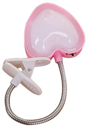 UKCOCO Herz Tischlampe Leselampe Klemme Clip On Licht Betttisch Leselampe LED Tischlampe Romantische Liebe LED Herz Nachttischlampe Valentinstagsgeschenk Herzförmiges Kinder