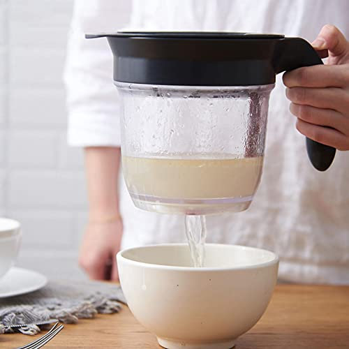 Duqulle Gravy Fat Separator, Fat Separator with Bottom Release,Fat Separation Jug,Kitchen Cooking Fat Separator Food Strainer for Skimming Fat from Sauces and Soups