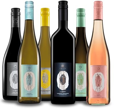 Weingut Leitz alkoholfreies Weinpaket 6er-Probierpaket Weiß, Rot, Rosé | Alkoholfreies Weinpaket mit Rot, Weiß & Rosé | 0,5% Vol | ideal zum Probieren, Verschenken und Anstoßen