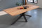 SAM Baumkantentisch 160 x 85 cm Dana, massiver Esstisch Eiche, Esszimmertisch mit schwarzem Spider-Gestell aus Metall, echte Baumkante, pflegeleichter Holztisch