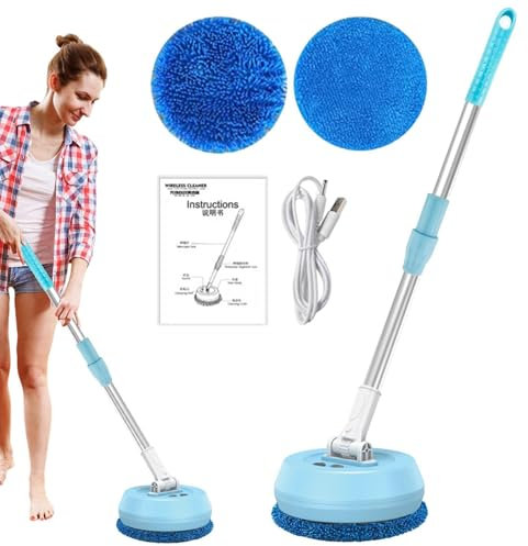 Electric Mop Cleaner - Rotating Cleaner Mop, Floating Mopp Cleaner | powerr Rotary Floor Cleaning Mop with 180 Degree Rotation, Convenient Spin Cleaning Device for Hardwood Laminate Carpet Kitchen