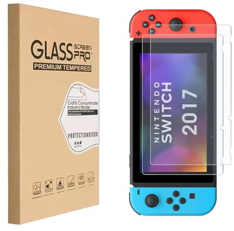 HYGMOCC Verre trempé pour Nintendo Switch, protecteur d’écran transparent HD transparent anti-rayures compatible avec Nintendo Switch 6.2'' (2pcs)