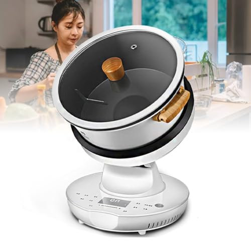 BOBVB Commercial Food Processor, Portable Automatic Stir Fry Cooker, Multi-Functional Cooking Robot Stir-Fry Pot, Non-Stick Frying Pan, for Home Outdoor Camping Travel Cooking