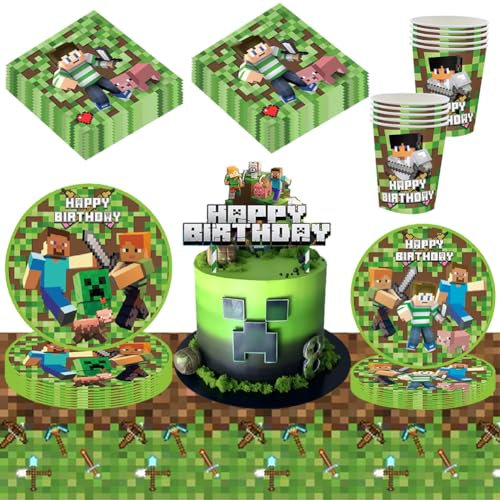 MIFKLMV Game Theme Party Supplies, 52 Pixel-Wars Theme Birthday Decorations, Kids Party Table Decorations