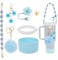Stanley Cup Accessories Set, 7PCS Stanley Cup Decor Includes Stanley Straw Cover, Water Bottle Handle Strap, Silicone Stanley Cup Boot, Stanley Charms for Stanley Cup 40oz & 30 oz Tumbler, Blue