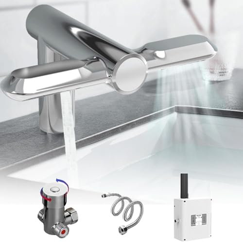 Secador De Manos De 1150 W, Secador De Manos AutomáTico Aire De Alta Velocidad, 2 En 1,Lavado Y Secado Con Grifo Aire, Secador Manos Alta Velocidad, InduccióN Calor/FríO,Para Inodoros,Silver