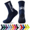 MPXEAVG 3 Paare Socken Fussball, Grip Socken Fußball, Fußballsocken Herren Damen, Rutschfeste Sportsocken für Fussball Basketball Laufen(Marineblau)