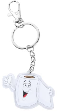 LIFKOME Schlüsselanhänger Acryl Toilettenpapier Anhänger Kreatives Accessoire Für Tasche Und Autoschlüssel