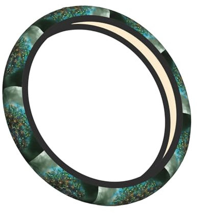 Housse de volant de voiture de 38,1 cm - Motif arbre magique - Antidérapante - Universelle - Élastique - Accessoire de voiture pour homme et femme