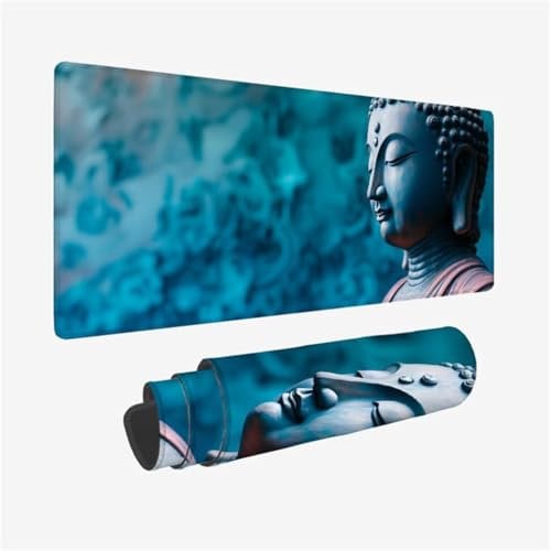 Gaming Mauspad Zen Mauspad,Blau Mousepad XXL 500x250x3mm,Wasserdicht Anti-Rutsch Schreibtischunterlage mit Kantenschutz,Verbessert Präzision und Geschwindigkeit,Gaming-Mauspads für PC,Geschenk Q1-694