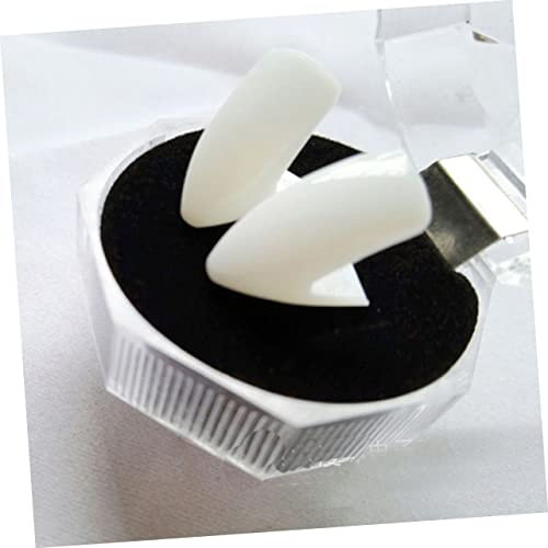 VICASKY Paio zanne coltello zombi stuzzicadenti Prodotti di igiene orale kit gemma halloween dentiera vampiretto fanghi False decorazione denti spaventosi horror bianca