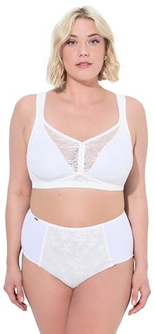 Ulla Popken Damen große Größen Übergrößen Plus Size Minimizer-BH, Spacer-Schalen, ohne Bügel schneeweiß 115D 830098200-115D