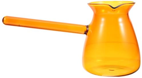 Holibanna Jarra De Leche De Vidrio Con Asa Lateral Cafetera De Vidrio Para Calentar Leche y Preparar Té Para Cocinar y Servir Casa
