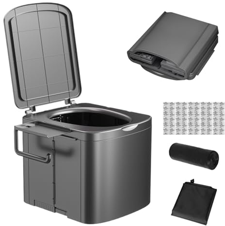 Chaies Klapptoilette Für Camping,Outdoor Toilette für Erwachsene - Klappbarer WC Sitz mit Ablage für Reise Auto Erwachsene Kinder
