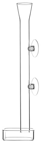 LINLAN Mangeoire à crevettes en verre de 25 cm, tube d'alimentation pour crevettes et bol carré, avec deux ventouses pour empêcher les aliments de se propager, convient pour les crevettes en cristal