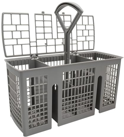 Panier à couverts en plastique - 22 x 11,5 x 9 cm - Avec poignée - Panier de rechange pour lave-vaisselle - Anti-adhésif - Accessoires de lave-vaisselle