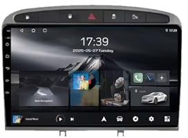 Android 15 Car Stereo Touch Screen 9 MP5 Player per Peugeot 308 SW 2007-2015 408 2012-2020 Lettore multimediale GPS con BT Radio WIFI Telecamera Posteriore(YA3 4+32G)