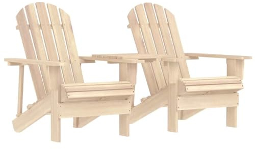 KTHLBRH Adirondack Schaukelstuhl aus massivem Tannenholz mit Beistelltisch, robuste und stabile Struktur, wetterfest, ergonomisches Design für Garten oder Terrasse, einfach