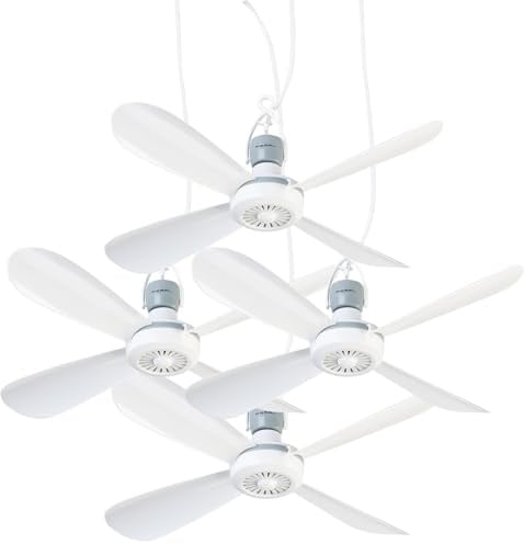 PEARL Mobiler Ventilator: 4er-Set Mobiler Deckenventilator mit Aufhänger, 230V, Ein/Aus-Schalter (Ventilator zum Aufhängen, Camping zum Hängen, ohne)