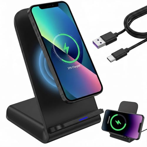 Chargeur Induction Rapide 15W Station de Charge sans Fil Magnétique Pliable | pour iPhone 17 16 15 14 13 12 Pro Max Samsung Galaxy S26 Ultra S25 S24 S23 S22 S21 Wireless Charger pour Google Pixel 10 9