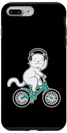 Custodia per iPhone 7 Plus/8 Plus Gatto con Bicicletta