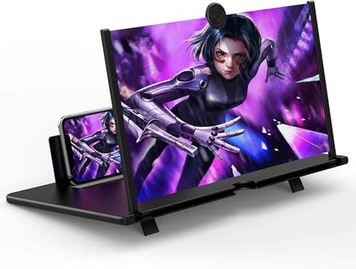 Goevcclei Agrandisseur ecran Telephone, 16 Pouces 3D HD Loupe d'écran lumière Bleue, pour Tous Les Smartphones pour Films, Adapté pour Regarder des Vidéos
