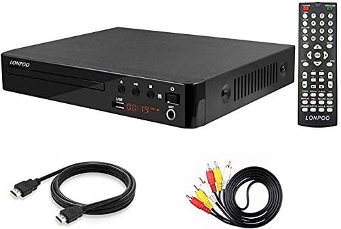 Lettore HD DVD per TV, Multi Regione Libera Lettori DVD CD con uscita HDMI & AV, ingresso USB, ingresso MIC, Display a LED