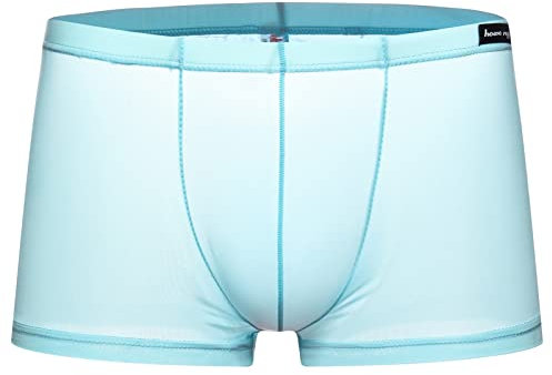Panegy Herren Low Rise Transparent Glatt Nylon Boxershorts Boxer Briefs Unterwäsche Cool Atmungsaktiv Viskose Reizwäsche Herstellergröße XXL/EU XL - Hellblau