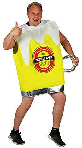 Foxxeo gelbes Bierglas Kostüm für Männer Junggesellenabschied Bier Glas Pils Größe L