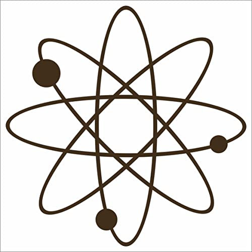 Jintora - Autoaufkleber Tuning - Auto Aufkleber - Atom Symbol Zeichen - 99x99 mm -Auto Sticker Bus Fenster Heckscheibe Camper wetterfest Outdoor Sticker Auto Deko LKW Tuning Selbstklebend - braun