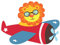 Samunshi® Löwe im Flugzeug Aufkleber Sticker Autoaufkleber Scheibenaufkleber - 8x5,9cm mehrfarbig