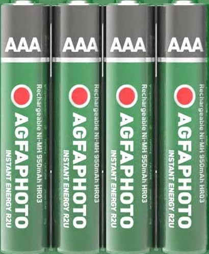 4 x AAA Rechargeable AGFA Batteries Compatible with ANGELCARE- AC201 AC401 AC403 AC601 AC701 AC1100 AC1120 BABY MONITOR