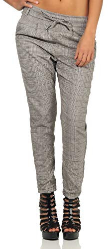 ONLY Damen Stoffhose Poptrash Easy Think Check 15182364 Black/Dark Grey M/32