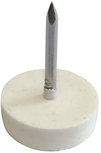 AERZETIX: 100x Patín con clavo Ø15mm redondo de plástico (Blanco)