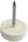 AERZETIX: 100x Patín con clavo Ø15mm redondo de plástico (Blanco)
