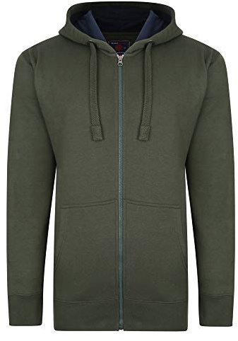 KAM Big & Tall Khaki Zip Through Hoodie - Men's