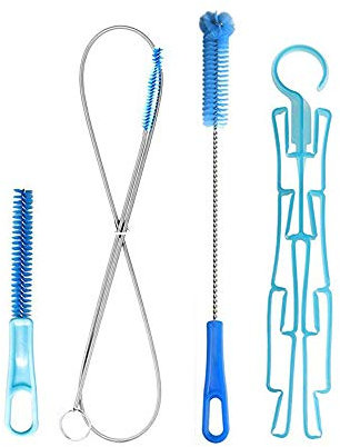 4 in 1 Hydration Bladder Cleaning Set - Universal Water Reservoir Cleaner, Long & Small Brushes, Big Brush for Bladder, Collapsible Hanger for Drying