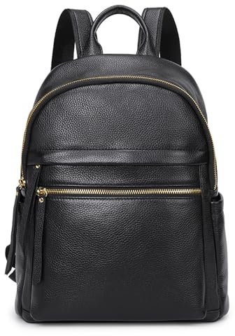 Kattee Echtleder Rucksack für Damen multifunktional Elegant Tagesrucksack weiches Leder Schultertasche für Einkaufstouren