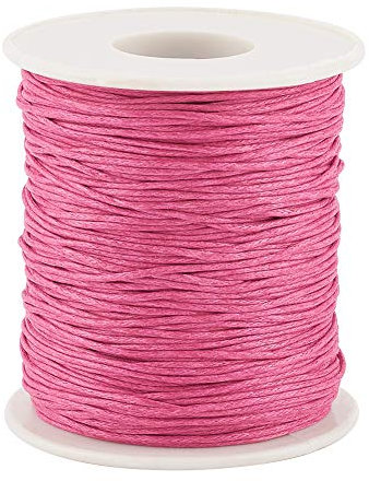PandaHall Geflochtene Baumwollkordel, 1 mm, gewachste Baumwollkordel, 91,4 m/Rolle, für DIY-Schmuckherstellung (Kamilie)