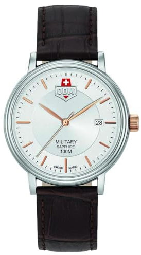 Jacques du Manoir Herren Analog Uhr mit Leder Armband JDM-WG004-06
